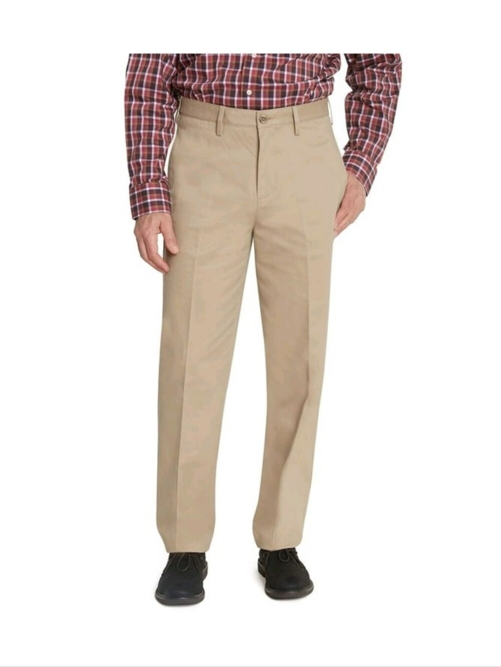 Lands End Flat Front Wrinkle Resistant Chino Pants 32X32 EUC